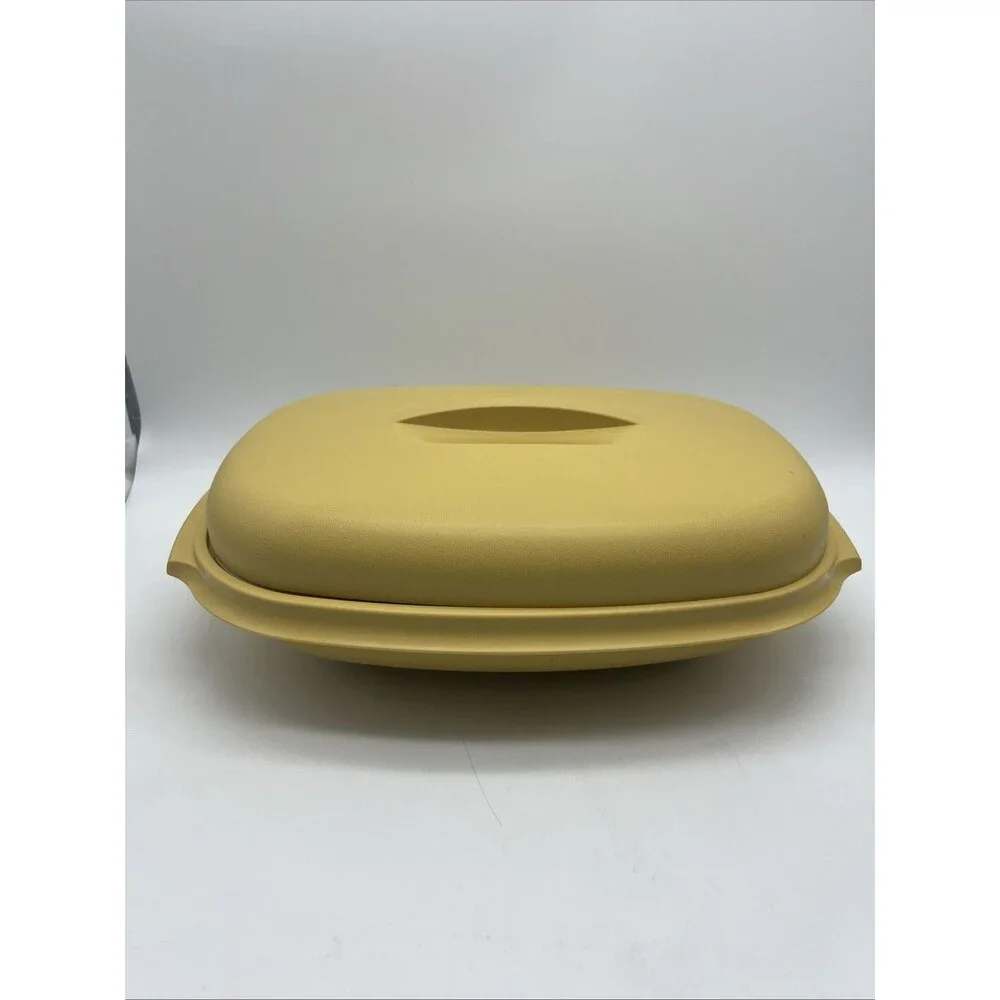 Tupperware Microwave Vegetable Steamer Harvest Gold 1273-5/1274-1/1275-4, 4 Set